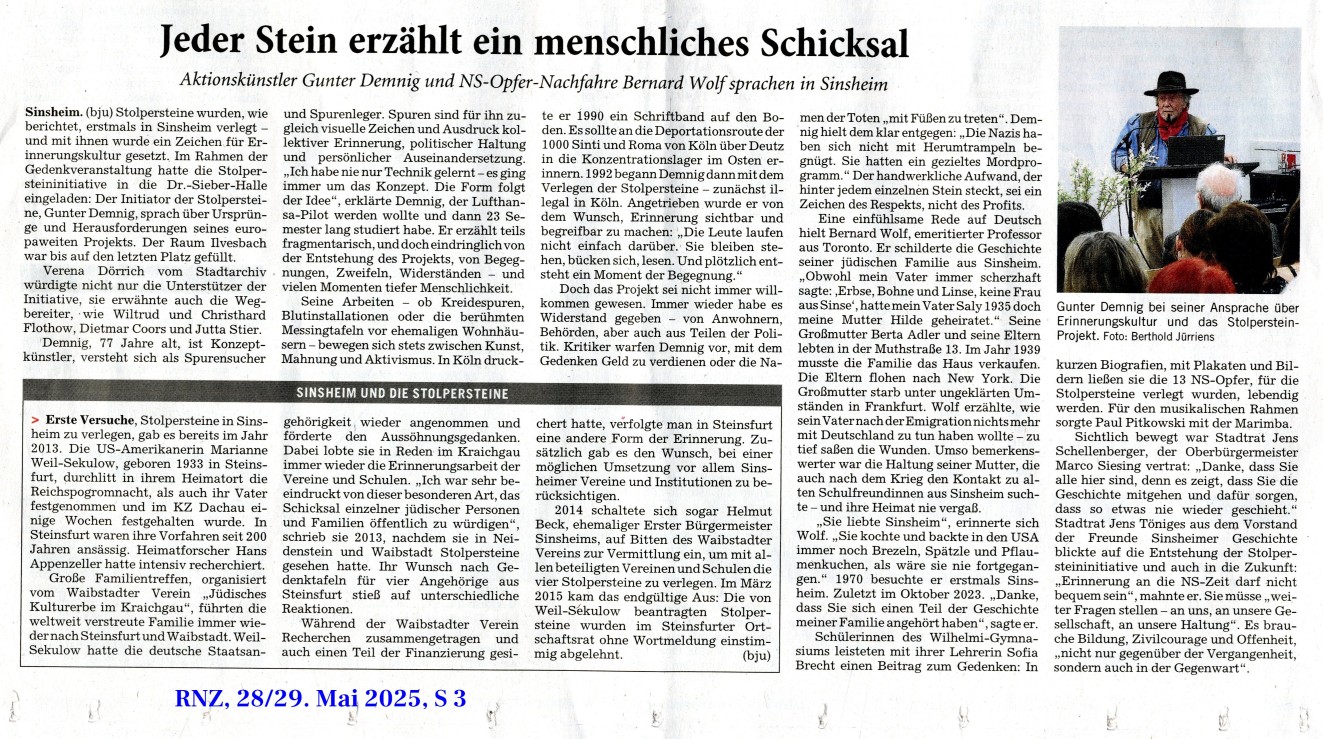 Artikel RNZ, 28./29 Mai 2026